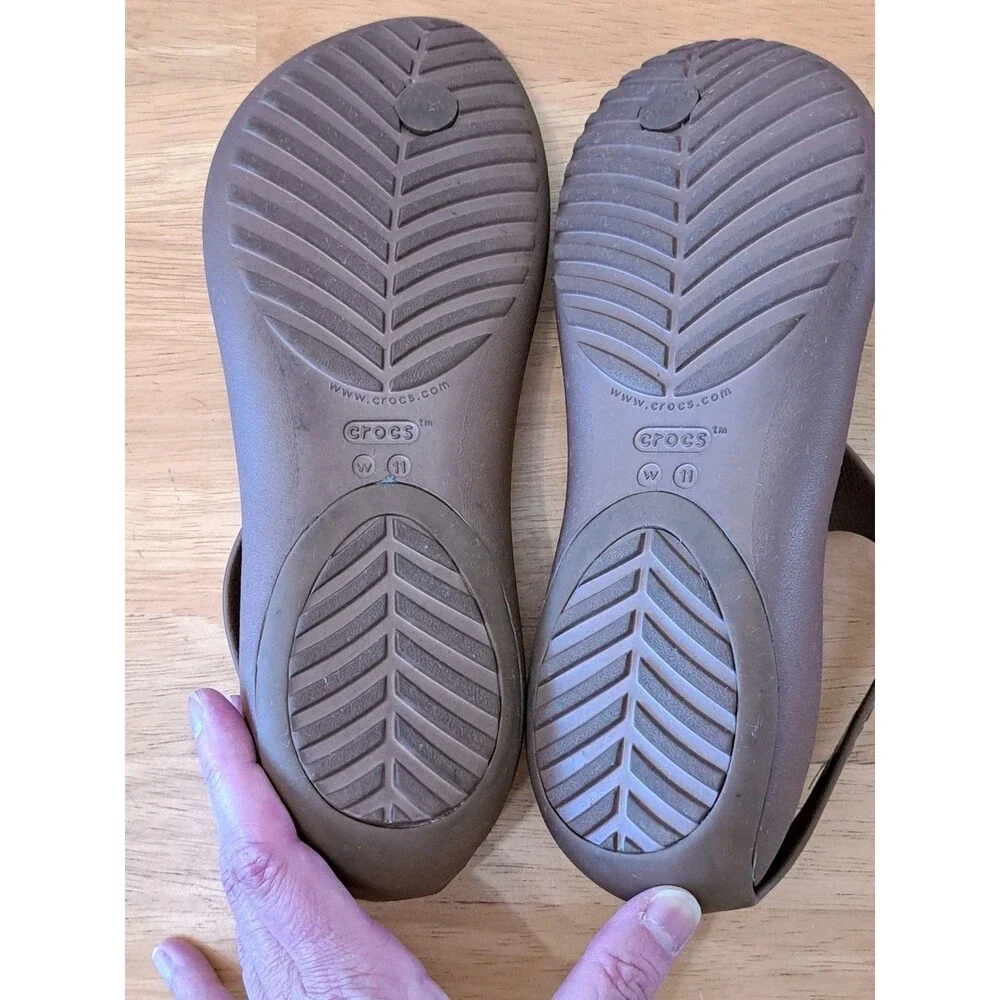 Crocs Serena Sexi Flip Flops T-Strap Thong Slip-On Sandals Bronze Tan Women's 11